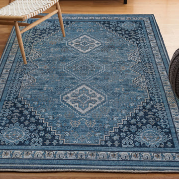 Dalyan Geometric Medallions Washable Area Rug